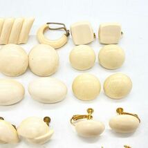 ■イヤリングおまとめ■d重量約108g アイボリー ivory earring 彫刻 薔薇 イヤリング ピアス アクセサリー 大ぶり accessory jewelry CE0 _画像3