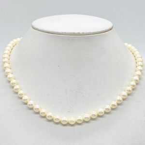 ■アコヤ本真珠ネックレス■d 約30.5g 約6.5~7.0mm あこや パール pearl necklace jewelry accessory silver DH0/EA2