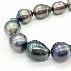 ■南洋黒蝶真珠ネックレス■d 重量約59g 約9~12mm 黒真珠 パール pearl accessory necklaces jewelry silver EA5