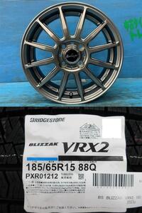 4本SET エクスチェンジャー012 5.5J+43 ブリヂストン BLIZZAK VRX2 2023年 185/65R15インチ フィット クロスター e:HEV K10系 アクア