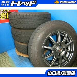 送料無料 中古 スタッドレス グッドイヤー アイスナビ6 175/70R14 84Q ホイール 4本 アレックス カローラ ポルテ ヴィッツ フィット