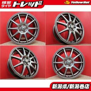 送料無料 4本 イエローハット SPORT ABELIA 17inch ホイール セット 7J +48 5H 100 ウィッシュ CT インプレッサ G4 XV フォレスター 新潟