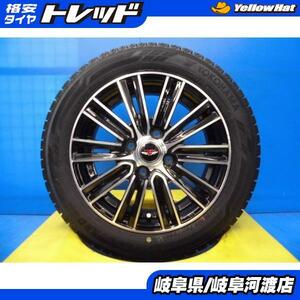 中古 冬タイヤ アルミ付き 4本 タンク ルーミー トール TEAD SNAP 14インチ ヨコハマIG60 ブリヂストンVRX2 165/65R14 前後銘柄違い