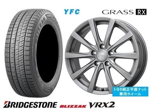 新品4本SET トヨタ専用 訳有 YFC GRASS RX 6.5J+53 5H-114.3 ブリヂストン VRX2 2023年製 205/60R16インチ 70系 80系 ヴォクシー ノア