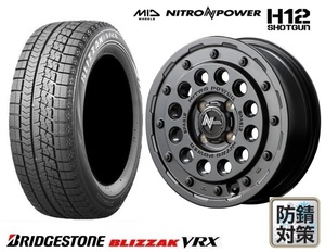 取寄せ品 MID H12ショットガン ブリヂストン BLIZZAK VRX 21年 165/60R15インチ キャストアクティバ ピクシスジョイC デリカミニ 4WD