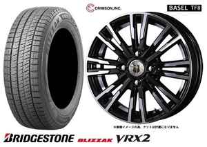 4本SET CRIMSON バーゼルTF8 ブリヂストン VRX2 2023年製 155/65R14インチ LA650系 タントファンクロス ミライース ムーヴキャンバス