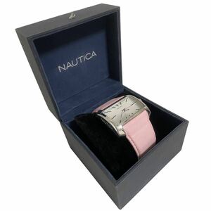 電池交換済み NAUTICA 本革ベルト 時計 腕時計 レディース ノーティカ レザー ピンク シルバー 箱あり