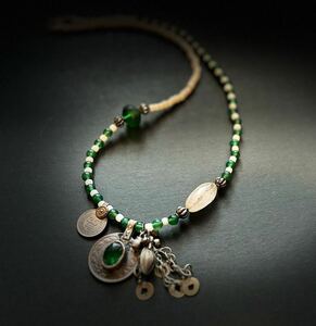 venechi Anne bohemi Anne antique beads afgani Stan kchi group charm Jade naga group .. crystal necklace 