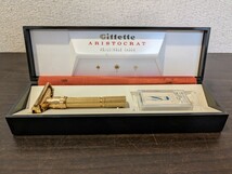 Gillette ジレット 剃刀ARISTCRAT ADJUSTABLE RAZOR 箱付き カミソリ Y536_画像1