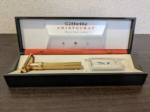 Gillette ジレット 剃刀ARISTCRAT ADJUSTABLE RAZOR 箱付き カミソリ Y536