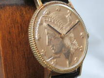 【動作品、ベルト新品！】LIBERTY / リバティー　手巻き腕時計　コインウォッチ　メンズ腕時計　自由の女神_画像4
