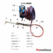 【高品質】ガソリン酸素 溶断機3Lセット 溶断トーチ 無加圧 ガソリン・酸素溶断システム RN3B-100型 10-100mm厚用切断 経済性 ◆1年保証_画像7