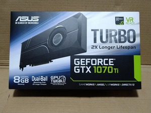 【中古】ASUS GTX1070Ti グラボ　TURBO-GTX1070TI-8G　EK製バックプレート付き