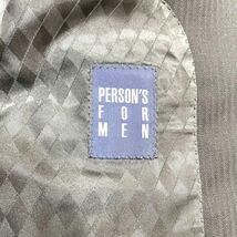 未使用級 PERSON'S 【紳士の嗜み】パーソンズ スーツ セットアップ テーラードジャケット パンツ シャドーストライプ 黒 XLサイズ相当_画像9