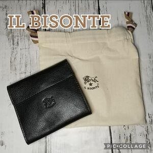 ■新品未使用【IL BISONTE イルビゾンテ】二つ 折り財布、ウォレット、財布、ブラック、黒、ネロ