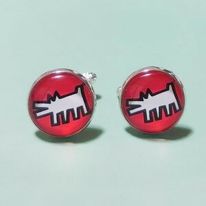  Keith he ring dog cuffs button cuff links 