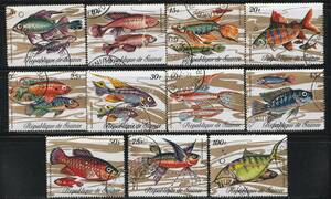 ギニア1971＃570－魚11種揃　済　 ＄3.45