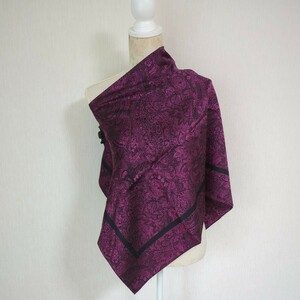 日本製★絹シルク100％ スカーフ　ピンク系　 ペイズリー
