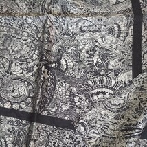 日本製★絹シルク100％　スカーフ　黒系　ペイズリー_画像5