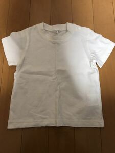 【送料無料】キッズ　Tシャツ 半袖 サイズ90 中古　白 無地 ホワイト クルーネック
