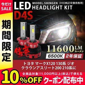 トヨタ マークX120 130系 ジオ クラウンアスリート200 210系 D4S 純正HID ledヘッドライト 交換 6500 車検対応 11600lm★