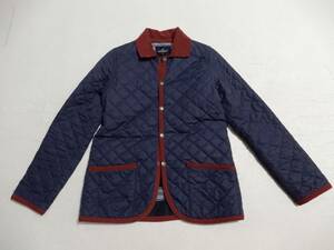 [ free shipping ] Le Minor :Leminor! navy blue color ground . collar . piping is dark red series call ton : reverse side check pattern : with cotton coat * size 38