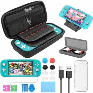 Nintendo Switch Lite carrying case set 17 in 1 switch light storage case + hard cover + strengthen 