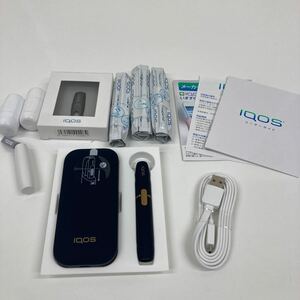 未使用 IQOS アイコス iQOS 2.4Plus 本体 ネイビー 付属品 ホルダー チャージャー 専用USBケーブル キャップ クリーナー セット 部品どり