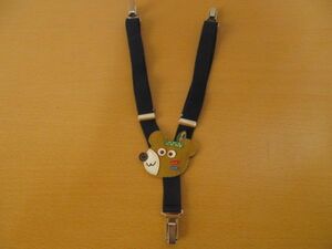 (55594) Kids man suspenders .. bear navy USED