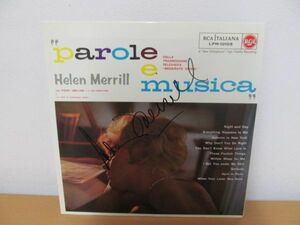 (55656)サイン入り　Helen Merrill　ヘレン・メリル　Parole E Musica　LPM-10105　LP　USED　保管品