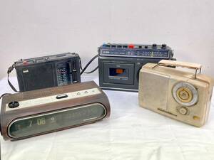 ラジオ ラジカセ 4点まとめ National Panasonic / Columbia / Aiwa / TOSHIBA ジャンク品 昭和レトロ 当時物 時代物 カセットレコーダー 