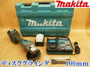 〇 マキタ ｍakita 充電式ディスクグラインダ GA001G 100mm ケース付き コードレス バッテリー 1個 充電 研磨 切断機 やすり No.2901