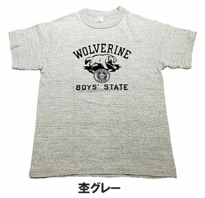 【送料無料　サイズM】ウエアハウス warehouse ブ　半袖　フロッキープリント　人気柄　杢グレー　　プリントTシャツ