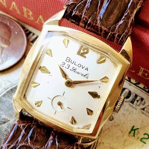 #2873【シックでお洒落】メンズ 腕時計 ブローバ BULOVA 金張り 動作品 アンティーク ヴィンテージ 23石 機械式 手巻き ゴールドF 1960年代