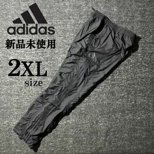 1円〜 新品 アディダス メンズ イージー ウインド カーゴ パンツ 2XLsize トリコット ウーブン 防風 adidas 黒 ブラック 3ストライプス 