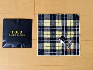 【新品未使用】POLO RALPH LAUREN★ポロラルフローレン★紺黄チェック柄ハンカチ