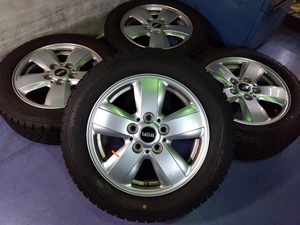 ミニ MINI純正【富山】ダンロップ 冬 175/65R15 クーパー純正 BMW MINI ミニ純正 15インチ アルミ ホイール PCD112 スタッドレス 中古4本