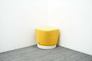 [ free shipping ]oka blur mellow stool four square shape yellow 