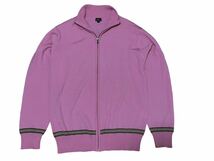 極美品 Paul Smith ポールスミス ジップアップジャケット ジャケット フルジップ メンズ サイズL ウール100% ピンク ニットジャケット _画像2