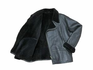 【希少】極美品 HOMME DENUIT TOKIO KUMGAI ムートンジャケット 羊革 ラムレザー シープスキン ボア ライダース風 極暖