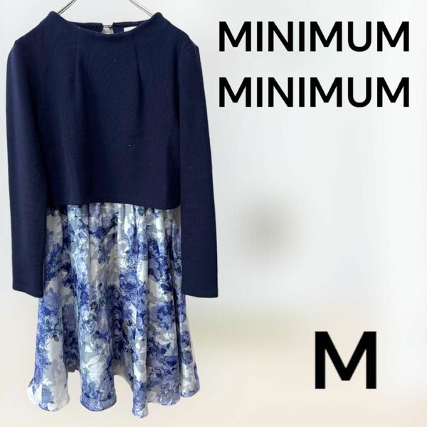 MINIMUM MINIMUM 長袖花柄ワンピース　Mサイズ