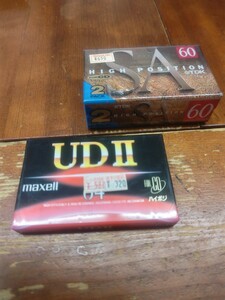 未使用 カセットテープ 当時物 ハイポジション / maxell UDⅡ ×1 ・ TDK SA-60A × 2 ハイポジ 合計3本 カセットテープ 記録 昭和レトロ 