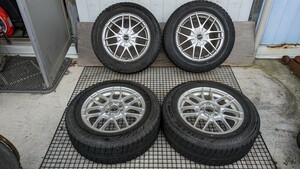 A.gain 205/65R16 7J+48 5穴 PCD100、114.3 16インチ マルチ 2012年製 スタッドレスタイヤホイール 4本セット 25