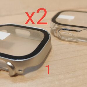 【超お得２点セット】Apple Watch Ultra 1, 2 スーパー耐衝撃強度９H旭硝子二重構造全面保護装着簡単保護ケース 