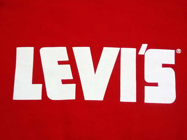送料無料　リーバイス　LEVIS　ロゴ　レッドタグ柄トレーナー　長袖　スウェット　メンズ　Lサイズ　クルーネック　赤　ビンテージ
