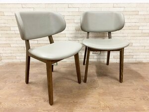 Calligaris カリガリス クレール Claire ダイニングチェア ２脚セット CS/1443 食卓椅子 レザー Orlandini Design 定価約10万円(B)貝176