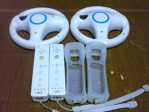 HRJ083【送料無料 即日配送 動作確認済】Wii マリオカート　ハンドル　リモコン ジャケット　ストラップ2個セット　任天堂 Nintendo