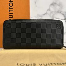 ★【極美品！希少！】LOUIS VUITTON ヴィトン ダミエ アンフィニ ジッピーウォレット ヴェルティカル　N63548 長財布 定価約12万円 426_画像3