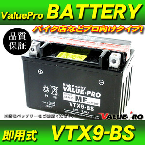 新品 即用式バッテリー VTX9-BS 互換 YTX9-BS / エストレヤ エプシロン250 ニンジャ250R W400 ザンザス ZZ-R250 ZRX400 ZRX-2
