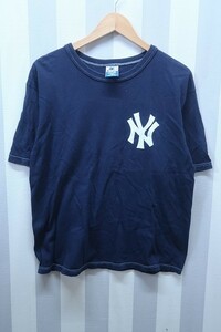 2-6346A/Champion MLB ヤンキース 半袖Tシャツ 袖目付 青刺繍タグ メキシコ製チャンピオン 送料200円 